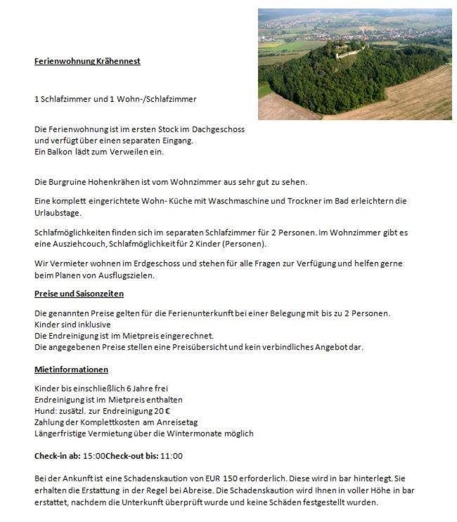 Ferienwohnung Kraehennest In Den Hegaubergen - Naehe Bodensee Muhlhausen-Ehingen Ngoại thất bức ảnh